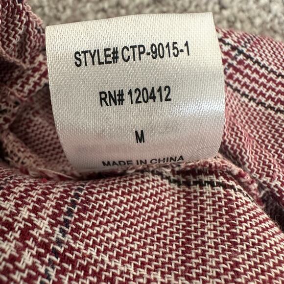 Cotton Candy LA Crop Top Womens M Pink Plaid Button Down Cottagecore Coquette - Picture 6 of 6